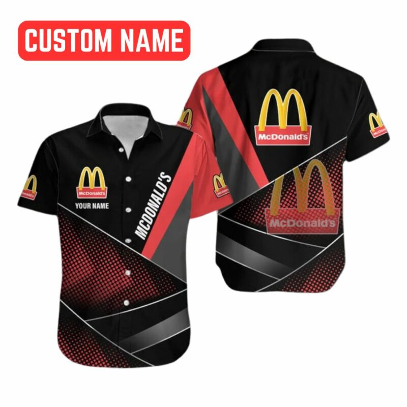 Personalized McDonalds Black And Red Hawaiian Shirt