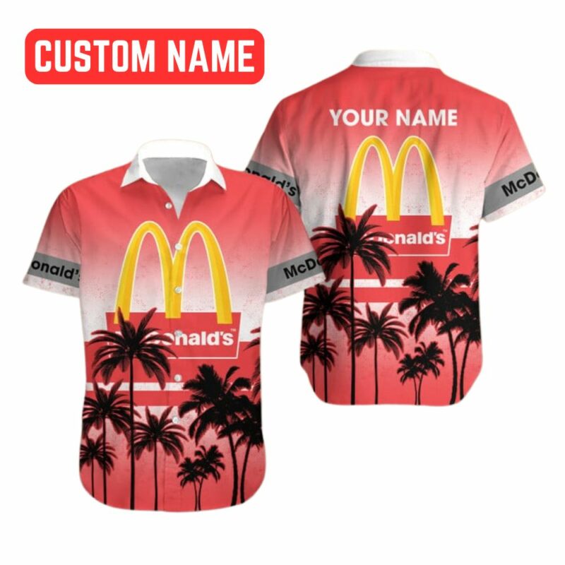 Personalized McDonalds Coconuts Beach Tropical Hawaiian Shirt