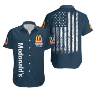 Personalized McDonalds Flag American Hawaiian Shirt.