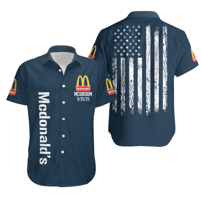 Personalized McDonalds Flag American Hawaiian Shirt.