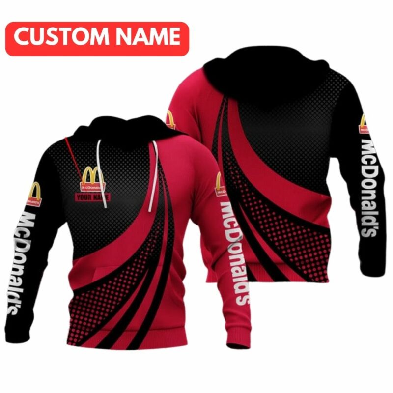 Personalized McDonalds In My Heart Black And Red All Over Print Hoodie