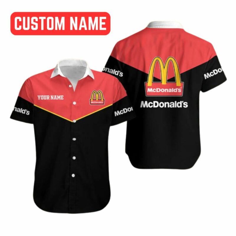 Personalized McDonalds In My Heart Black And Red Funny Hawaiian Shirt