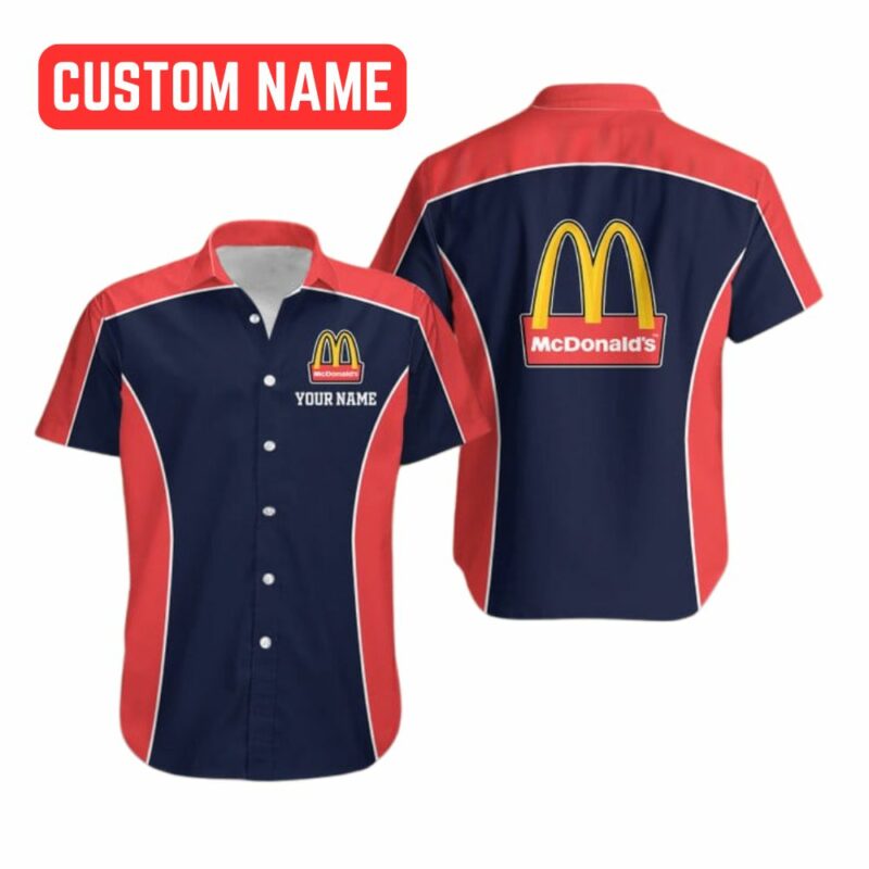 Personalized McDonalds In My Heart Red And Navy Hawaiian Shirt