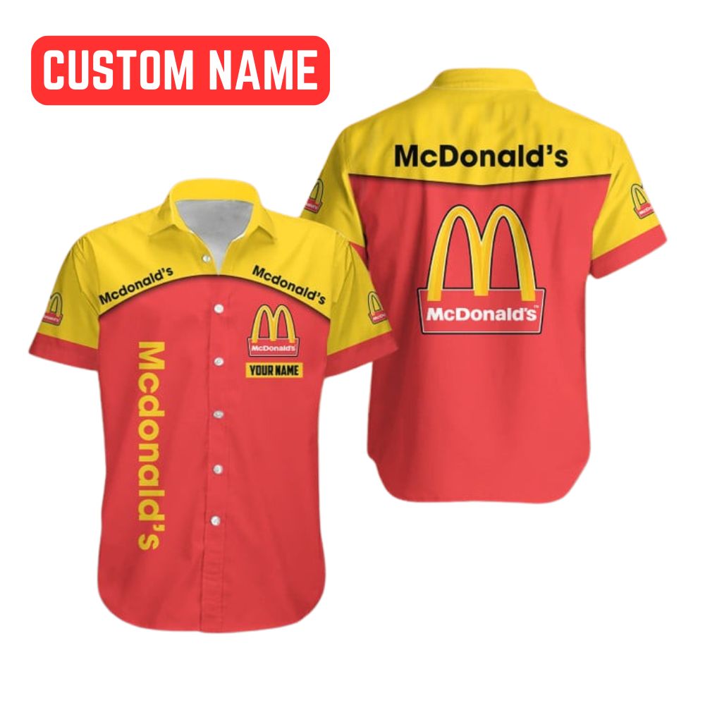 Personalized McDonalds In My Heart Red And Yellow Hawaiian Shirt