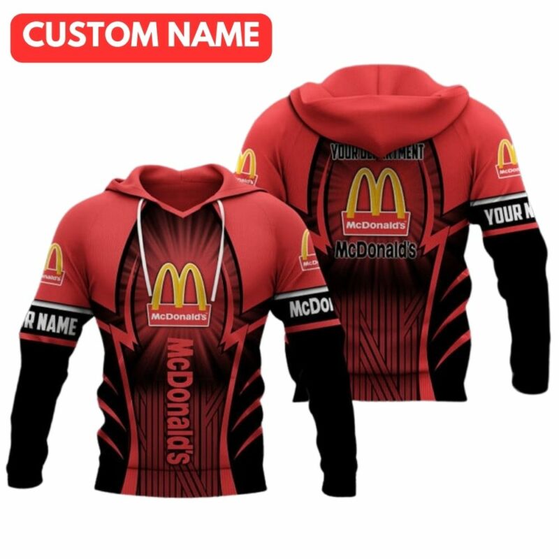 Personalized McDonalds Logo Black And Red All Over Print Hoodie