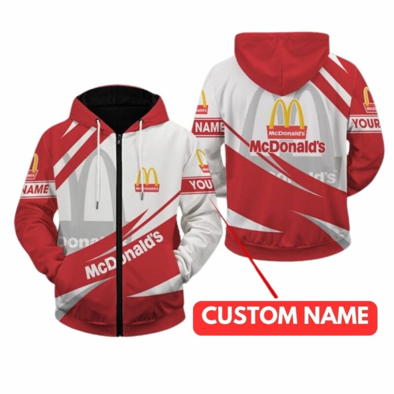 Personalized McDonalds Logo White And Red All Over Print Hoodie