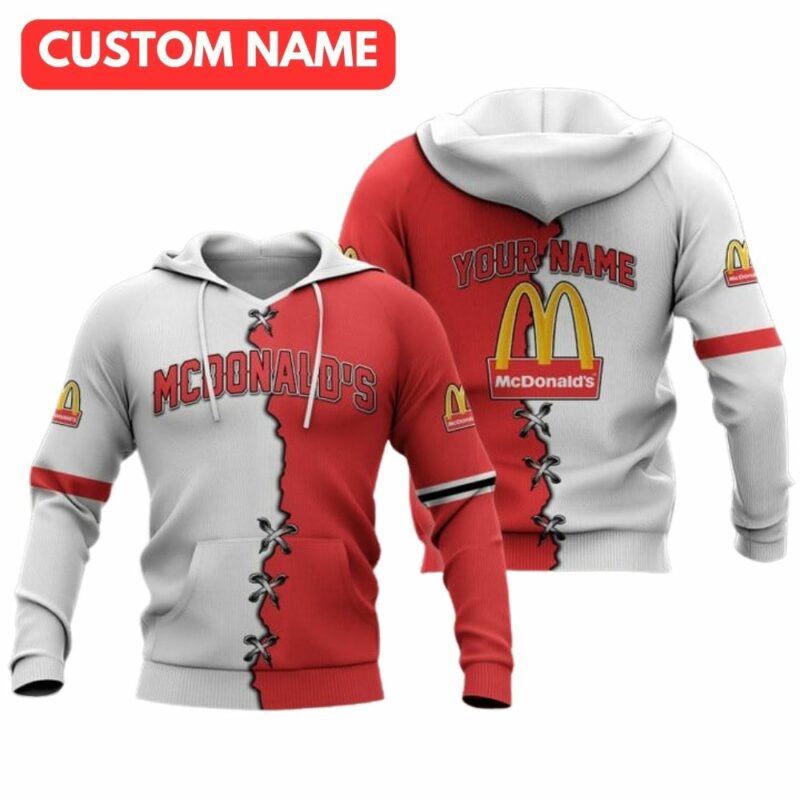 Personalized McDonalds Logo White And Red Funny All Over Print Hoodie