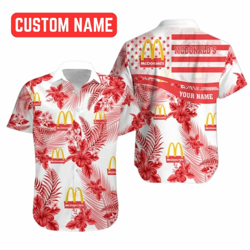 Personalized McDonalds Pattern Floral And Flowwer Hawaiian Shirt