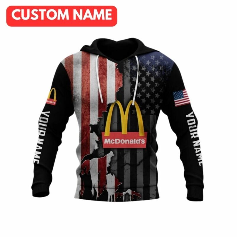 Personalized McDonalds With Flag American For 4Th Of July All Over Print Hoodie
