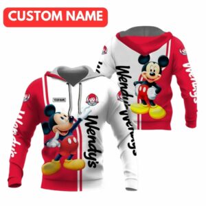 Personalized Mickey Mouse Reach Logo Wendy's All Over Print Hoodie