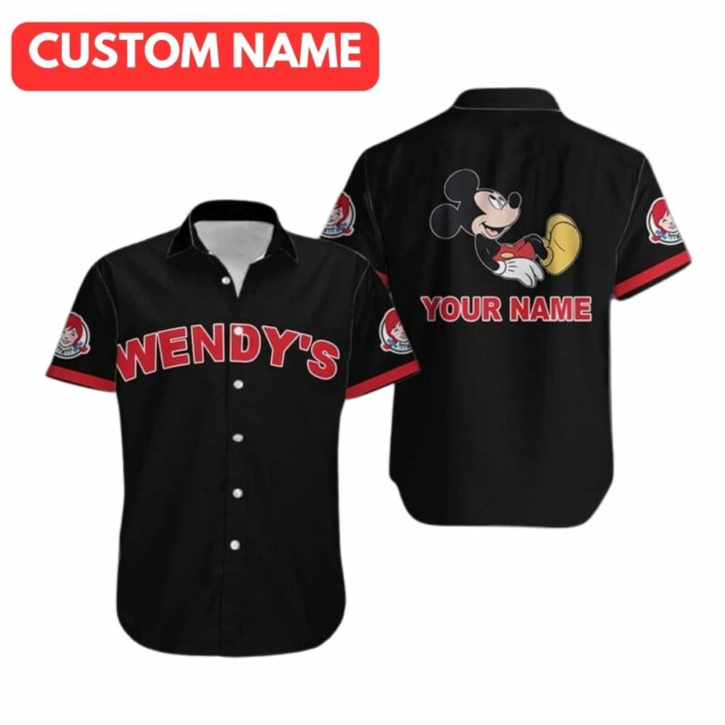 Personalized Mickey Mouse With Wendys Hawaiian Shirt