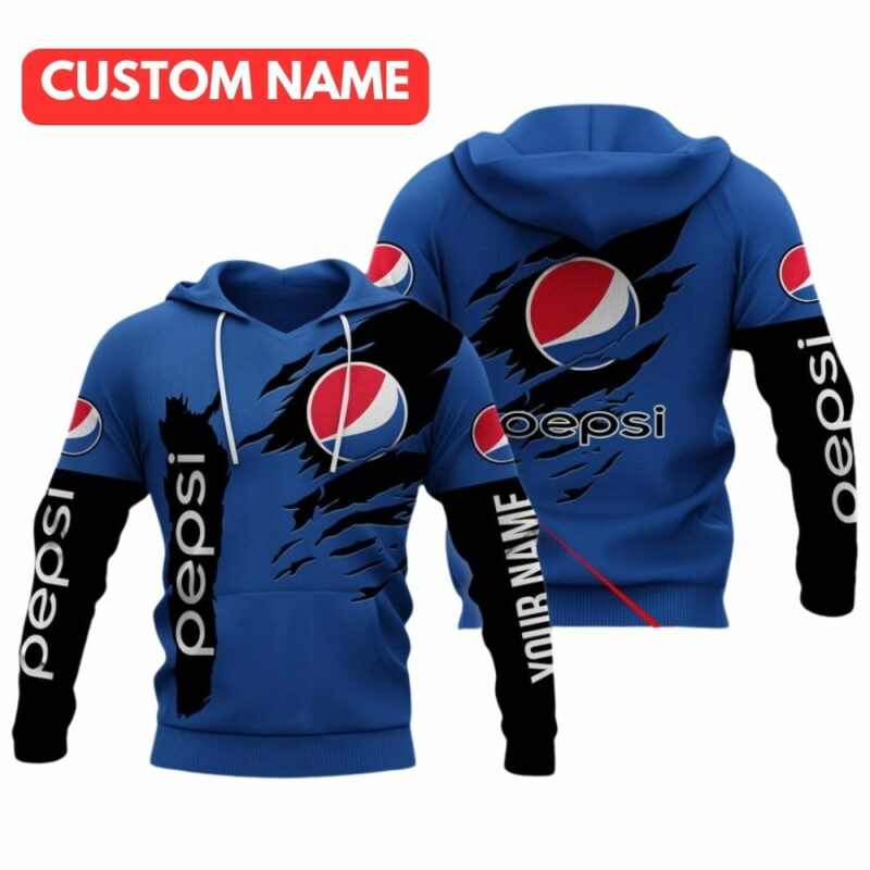 Personalized My Heart Logo Pepsi Blue All Over Print Hoodie