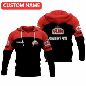 Personalized Papa Johns Pizza Black And Red All Over Print Hoodie