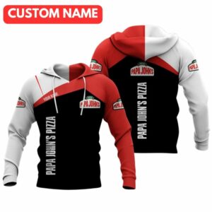 Personalized Papa Johns Pizza Logo White Black And Red All Over Print Hoodie