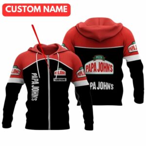Personalized Papa Johns Pizza My Heart Black An Red Funny All Over Print Hoodie