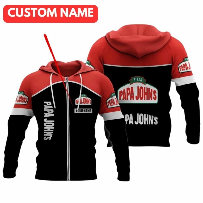 Personalized Papa Johns Pizza My Heart Black An Red Funny All Over Print Hoodie