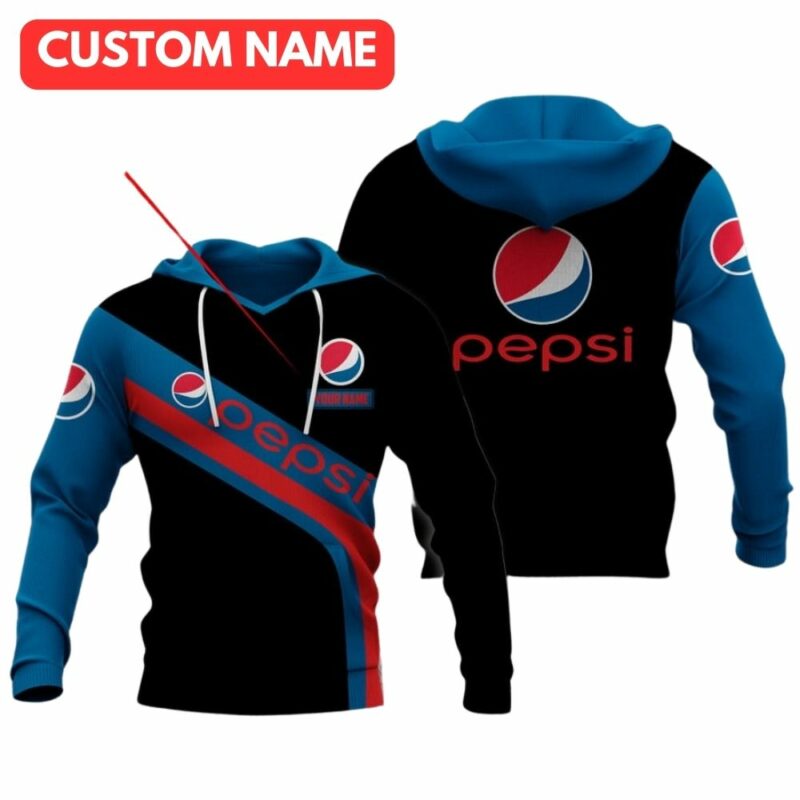 Personalized Pepsi In My Heart Black And Blue All Over Print Hoodie
