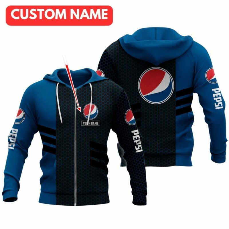Personalized Pepsi In My Heart Black And Blue Funny All Over Print Hoodie