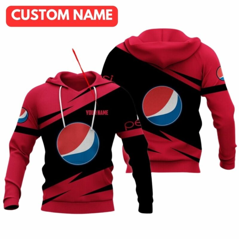 Personalized Pepsi In My Heart Black And Red All Over Print Hoodie