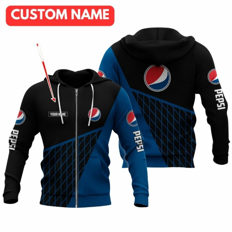 Personalized Pepsi In My Heart Blue And Black All Over Print Hoodie