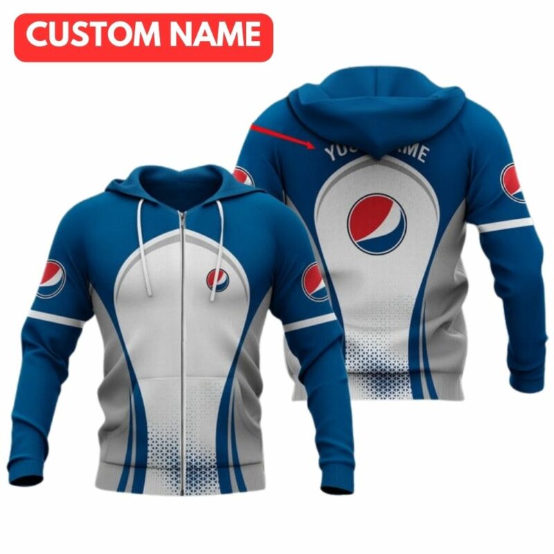 Personalized Pepsi In My Heart Blue And White All Over Print Hoodie