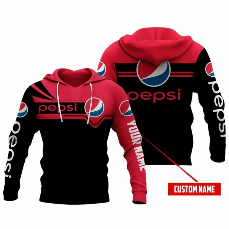 Personalized Pepsi In My Heart Red And Black All Over Print Hoodie