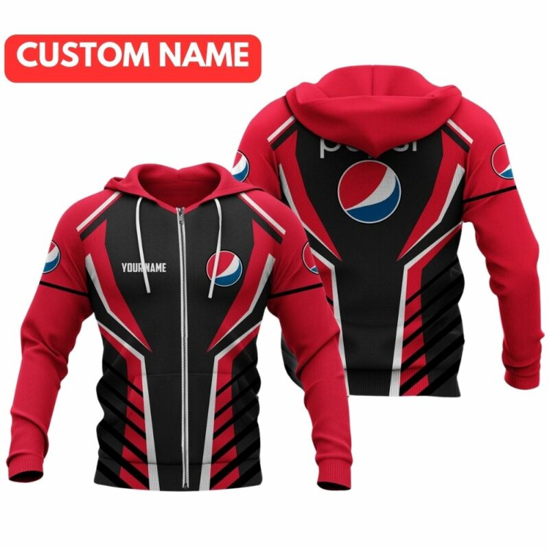Personalized Pepsi In My Heart Red And Black Funny All Over Print Hoodie