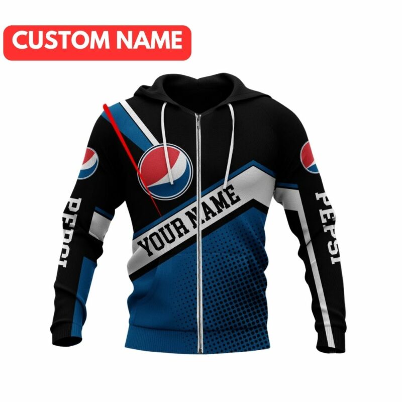 Personalized Pepsi Logo Black And Blue All Over Print Hoodie