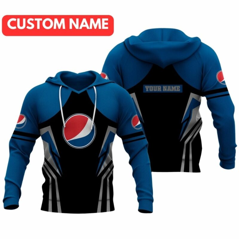 Personalized Pepsi Logo Black And Blue Funny All Over Print Hoodie