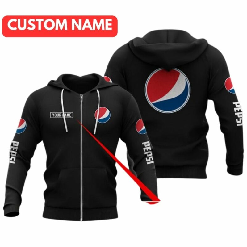 Personalized Pepsi Logo Funny Black All Over Print Hoodie