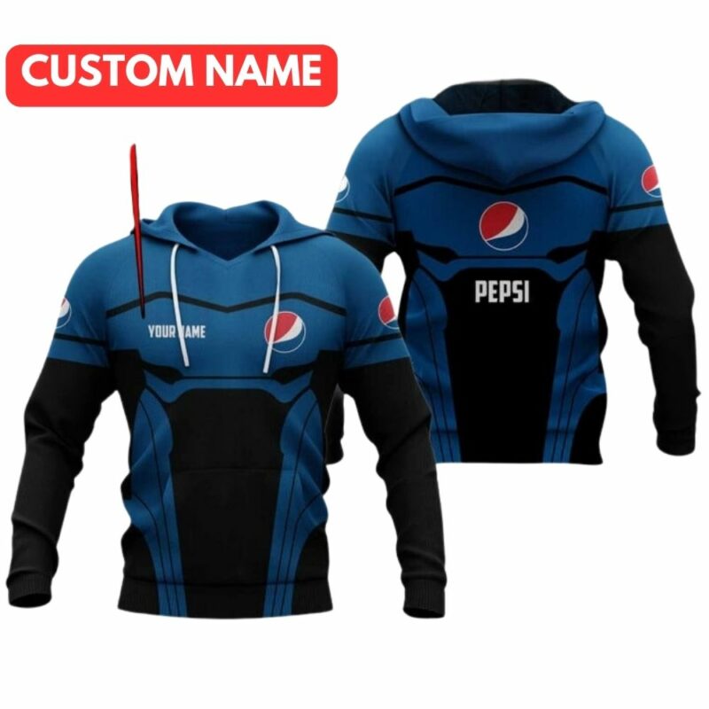 Personalized Pepsi My Heart Black And Blue All Over Print Hoodie