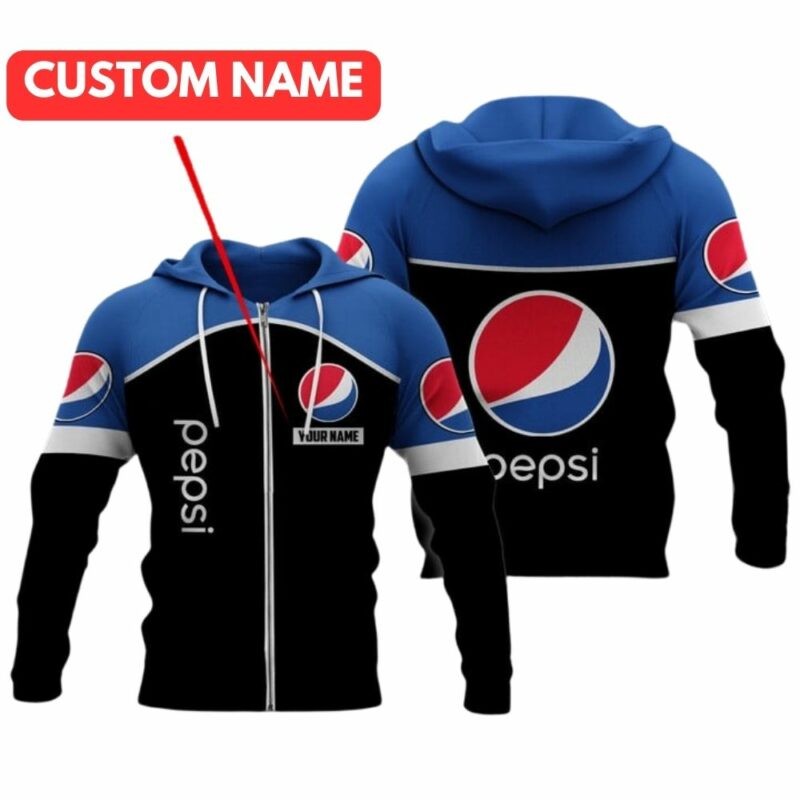 Personalized Pepsi My Heart Black And Blue Funny All Over Print Hoodie