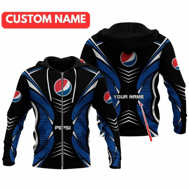 Personalized Pepsi Uniform Black And Blue Funny All Over Print Hoodie