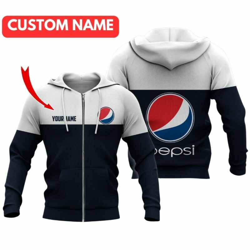 Personalized Pepsi White And Black All Over Print Hoodie