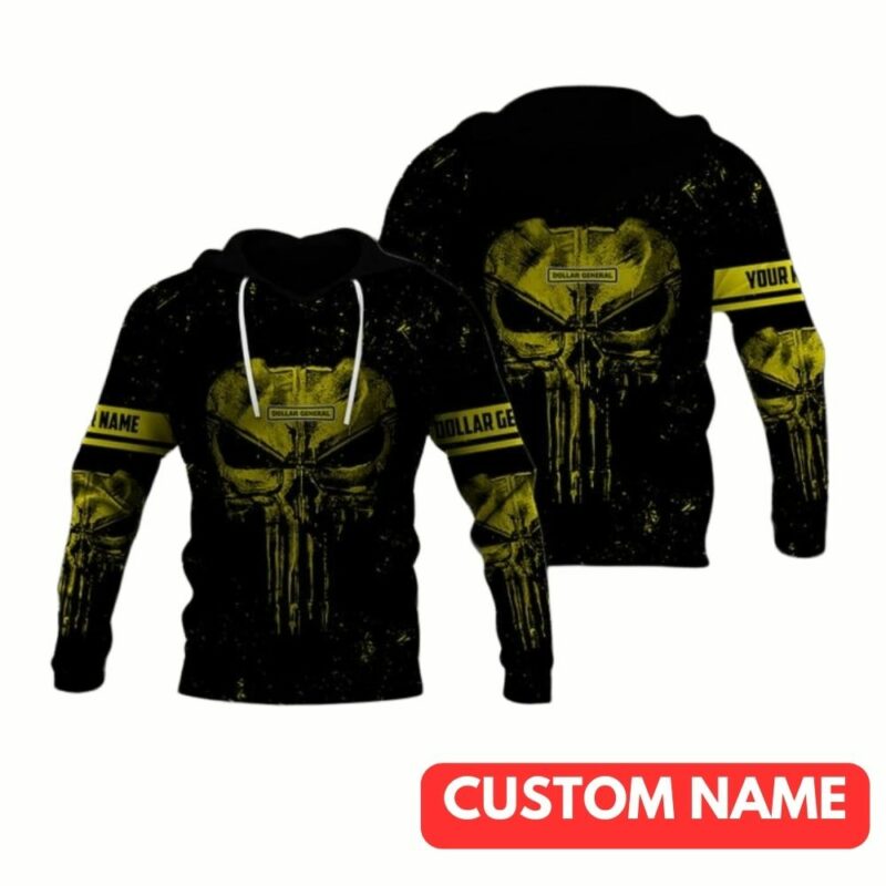 Personalized Punisher Skull With Dollar General All Over Print Hoodie
