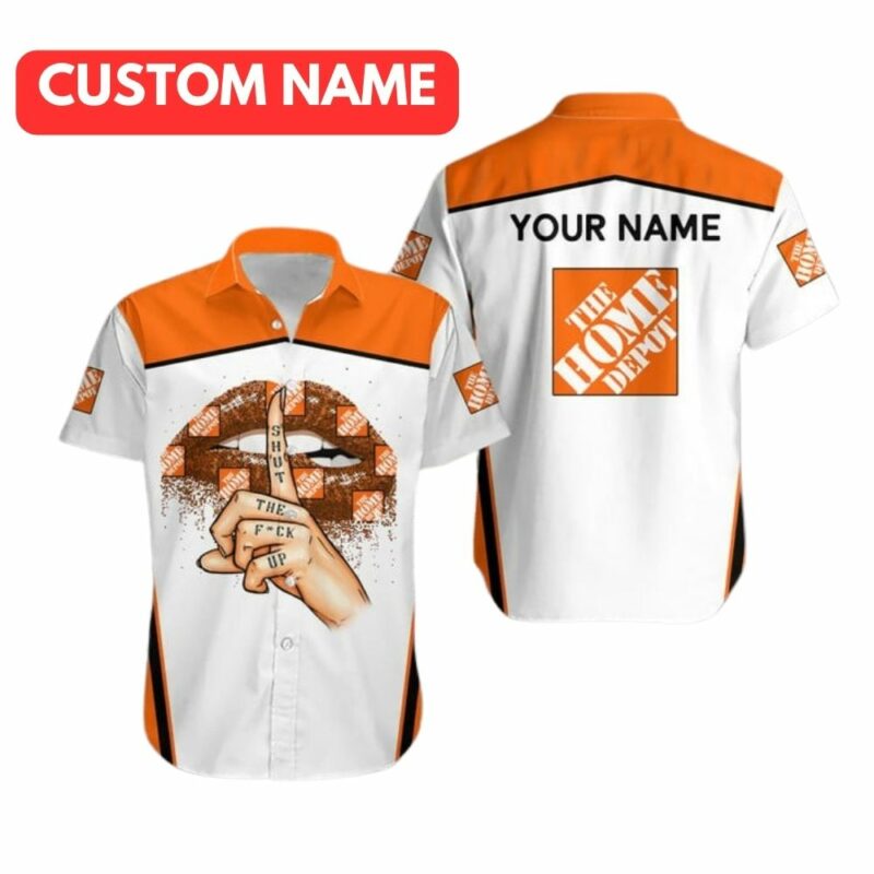 Personalized Shut The Fck Up Logo The Home Depot Lips Hawaiian Shirt