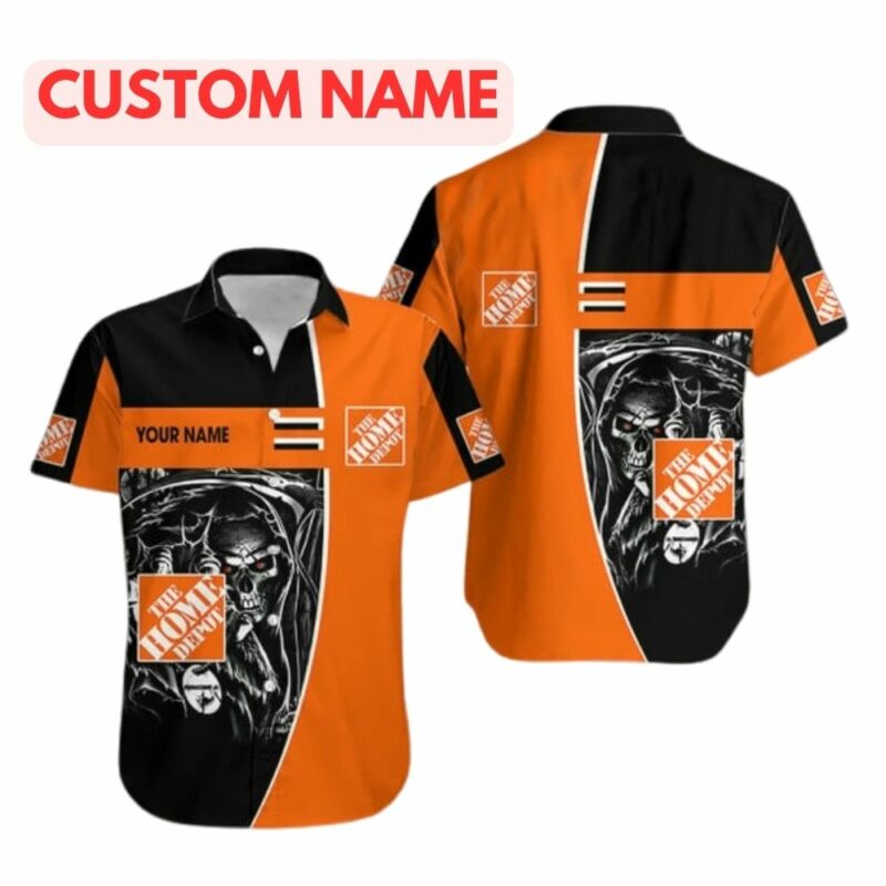 Personalized Skull Death Hold Logo The Home Depot Hawaiian Shirt