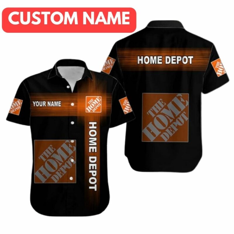 Personalized The Home Depot In My Heart Black Hawaiian Shirt