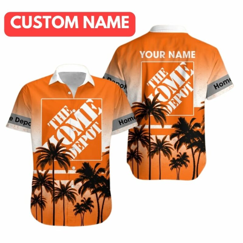 Personalized The Home Depot Patterns Coconut Tropical Hawaiian Shirt