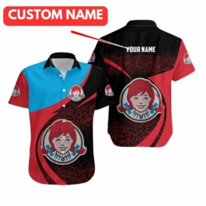 Personalized Wendy's Blue Black And Red Hawaiian Shirt