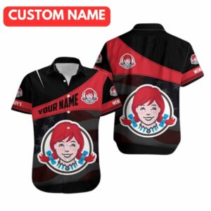 Personalized Wendy's In My Heart Funny Black And Red Hawaiian Shirt