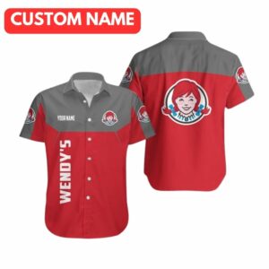 Personalized Wendy's In My Heart Red And Gray Hawaiian Shirt