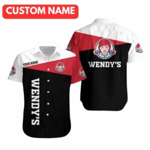 Personalized Wendy's In My Heart White And Red Hawaiian Shirt
