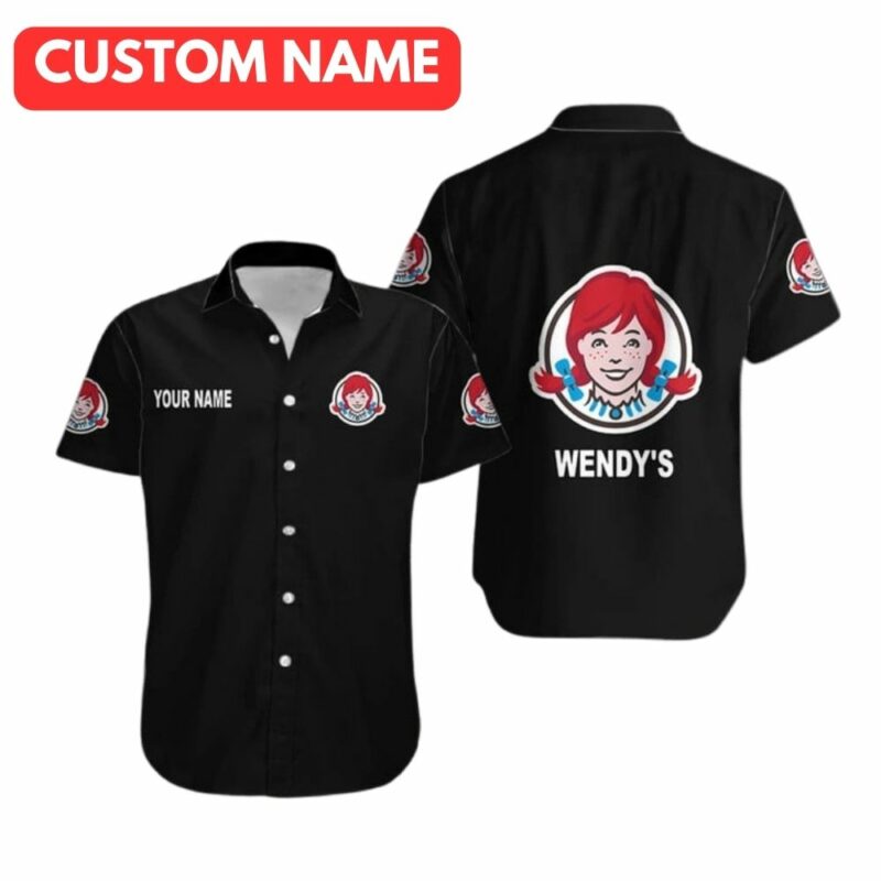 Personalized Wendys Logo Black Hawaiian Shirt