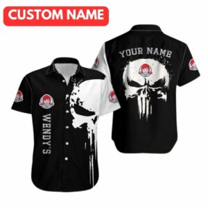 Personalized Wendy's With Skull Punisher Hawaiian Shirt