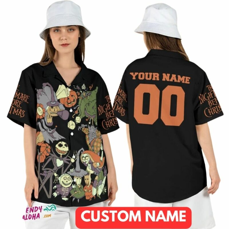 Personalized and number nightmare halloween town before christmas hawaiian shirt 1