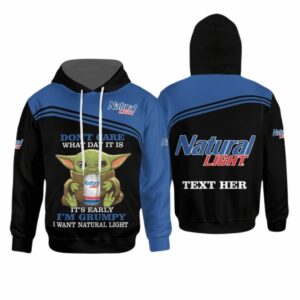 Personalized Baby Yoda Don't Care What Day It Is It's Early I'm Grumpy I Want Natural Light All Over Print Hoodie