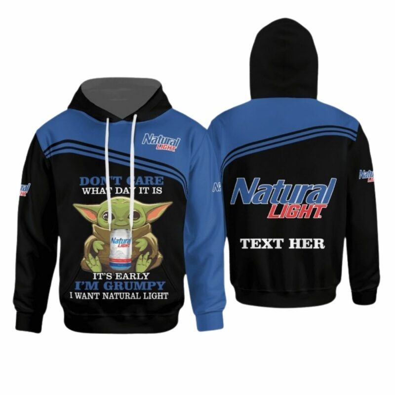 Personalized baby yoda dont care what day it is its early im grumpy i want natural light 3d hoodie 1