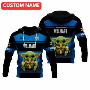 Personalized Baby Yoda Hold Logo Walmart All Over Print Hoodie