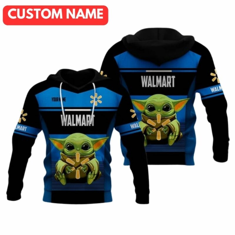 Personalized baby yoda hold logo walmart 3d hoodie 1